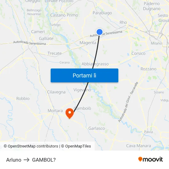 Arluno to GAMBOL? map