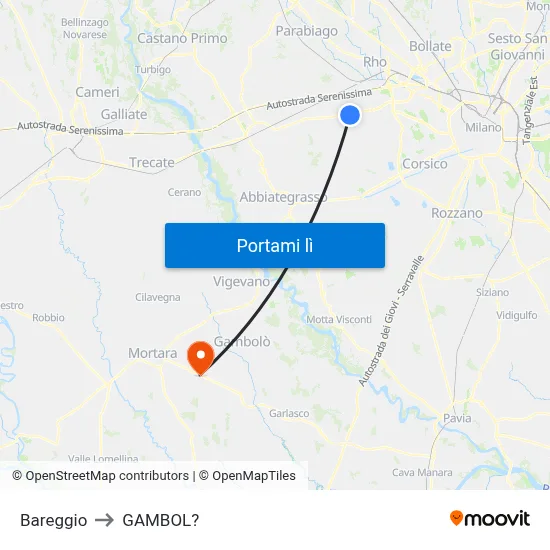 Bareggio to GAMBOL? map