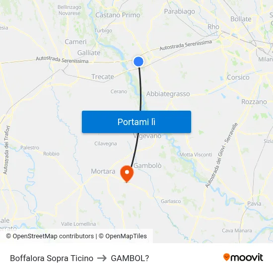 Boffalora Sopra Ticino to GAMBOL? map