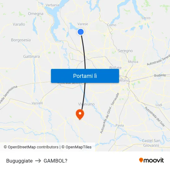 Buguggiate to GAMBOL? map