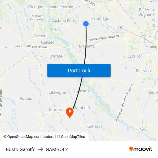Busto Garolfo to GAMBOL? map