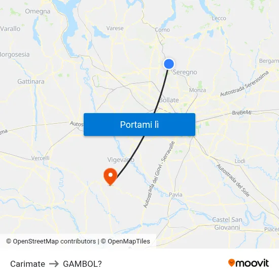 Carimate to GAMBOL? map