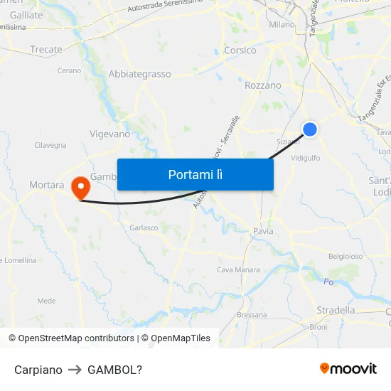 Carpiano to GAMBOL? map