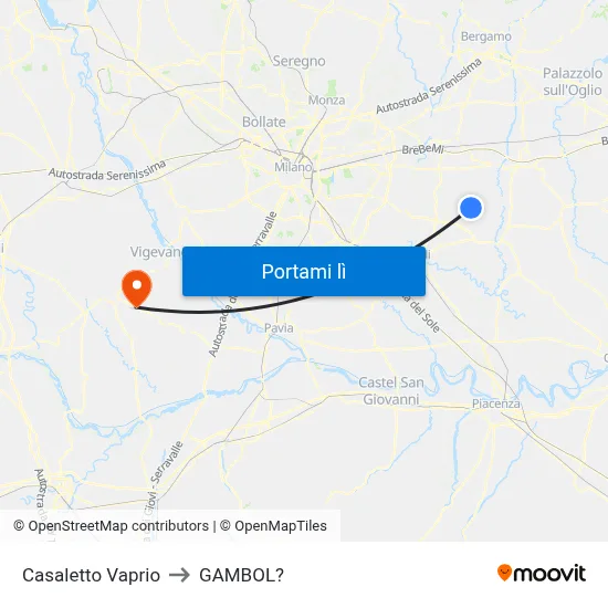 Casaletto Vaprio to GAMBOL? map