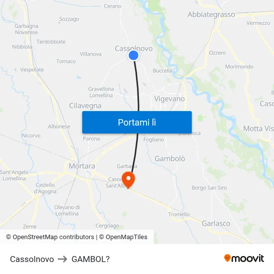 Cassolnovo to GAMBOL? map