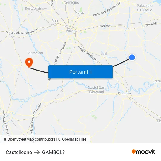 Castelleone to GAMBOL? map