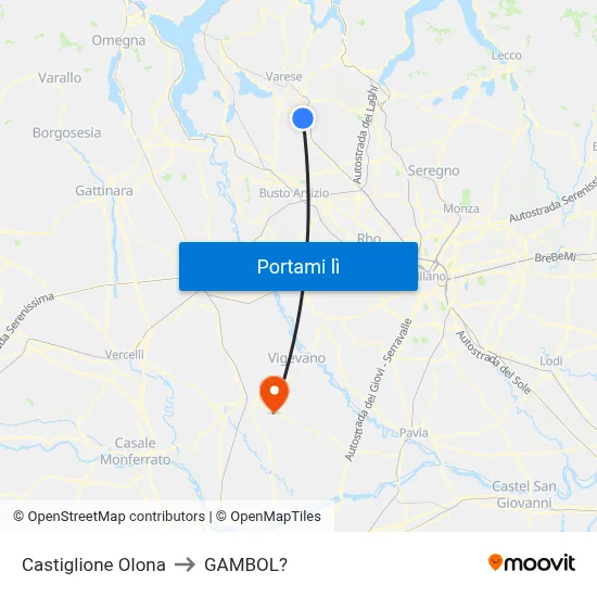 Castiglione Olona to GAMBOL? map