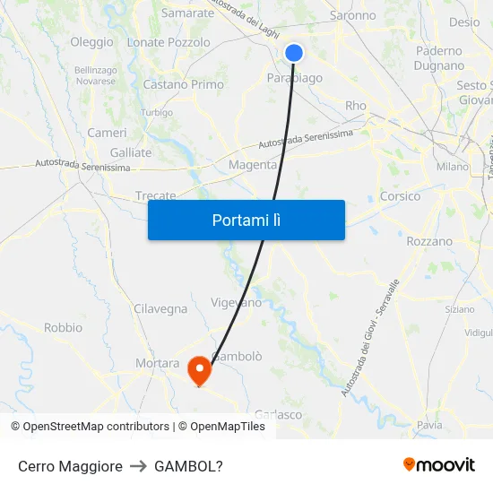 Cerro Maggiore to GAMBOL? map