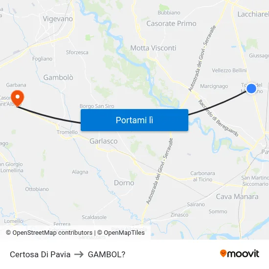 Certosa Di Pavia to GAMBOL? map