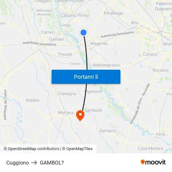 Cuggiono to GAMBOL? map