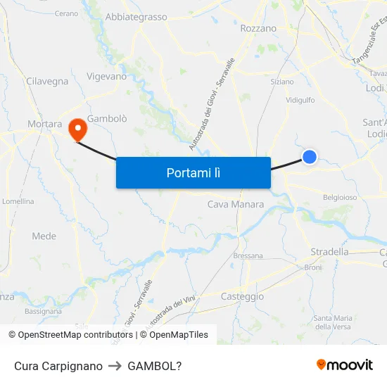 Cura Carpignano to GAMBOL? map