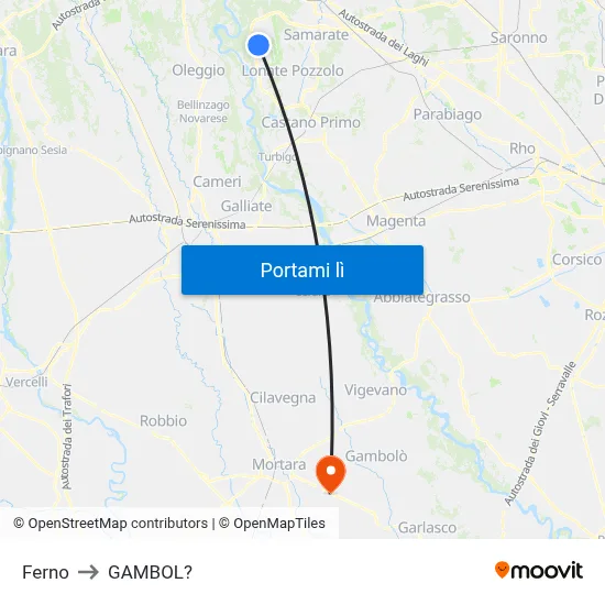 Ferno to GAMBOL? map