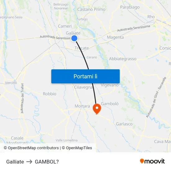 Galliate to GAMBOL? map