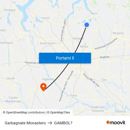 Garbagnate Monastero to GAMBOL? map