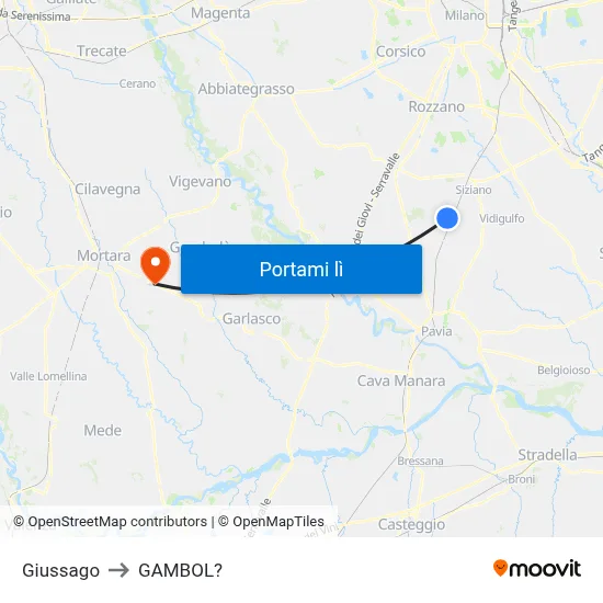 Giussago to GAMBOL? map