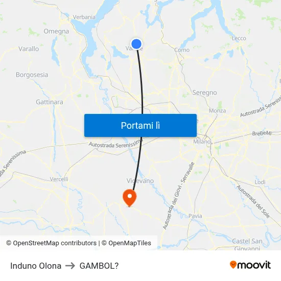 Induno Olona to GAMBOL? map