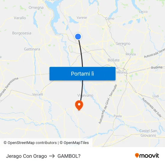 Jerago Con Orago to GAMBOL? map