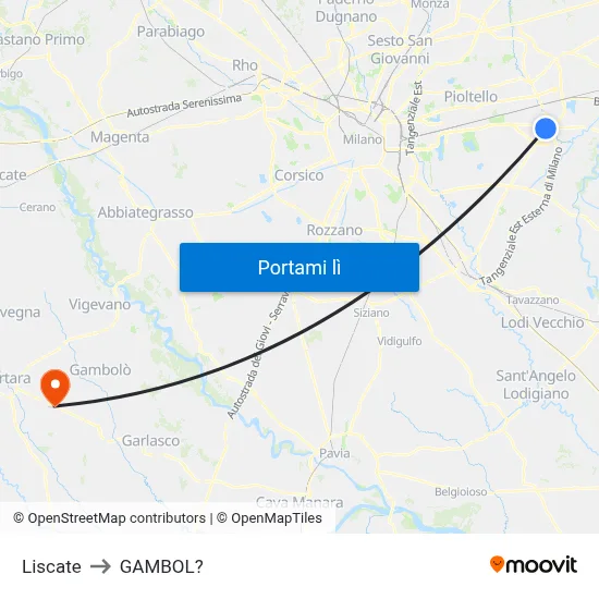 Liscate to GAMBOL? map
