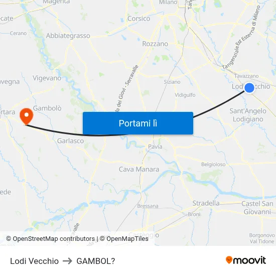 Lodi Vecchio to GAMBOL? map