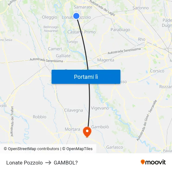 Lonate Pozzolo to GAMBOL? map