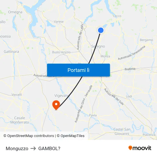 Monguzzo to GAMBOL? map