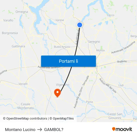 Montano Lucino to GAMBOL? map