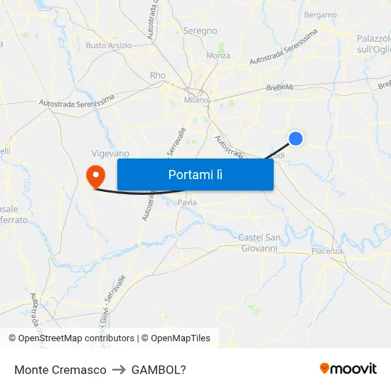 Monte Cremasco to GAMBOL? map