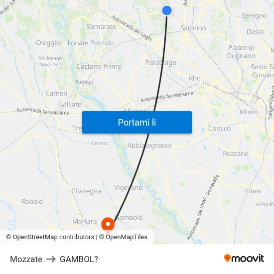 Mozzate to GAMBOL? map