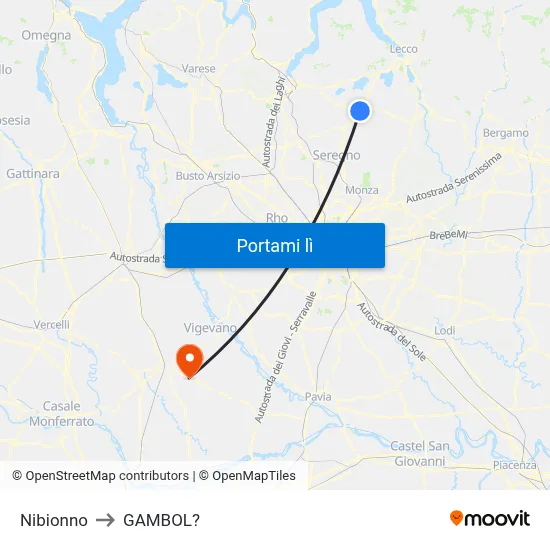 Nibionno to GAMBOL? map