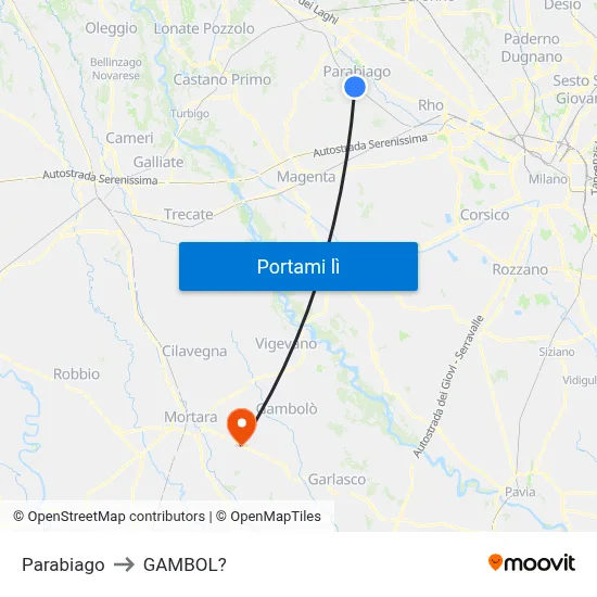 Parabiago to GAMBOL? map
