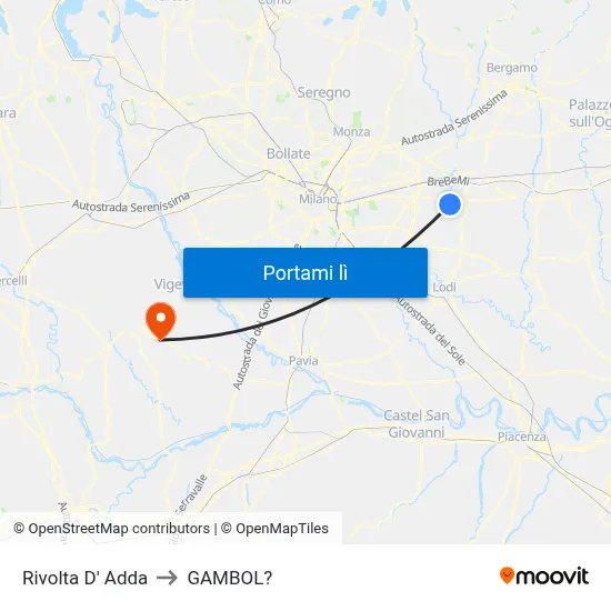 Rivolta D' Adda to GAMBOL? map