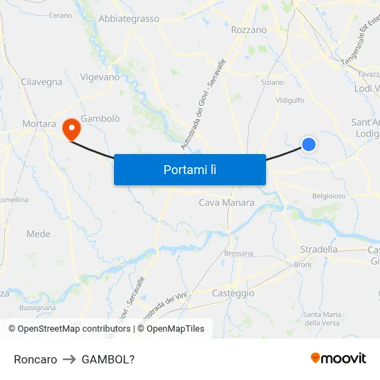 Roncaro to GAMBOL? map