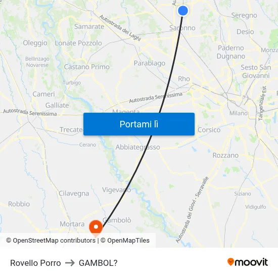 Rovello Porro to GAMBOL? map