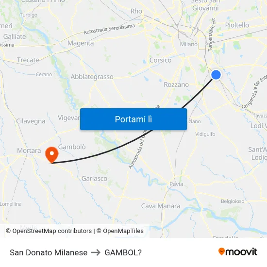 San Donato Milanese to GAMBOL? map