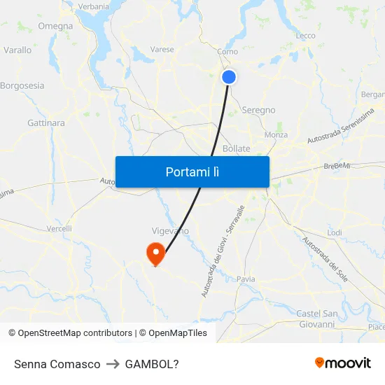 Senna Comasco to GAMBOL? map