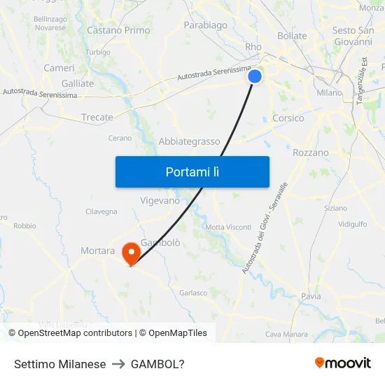 Settimo Milanese to GAMBOL? map