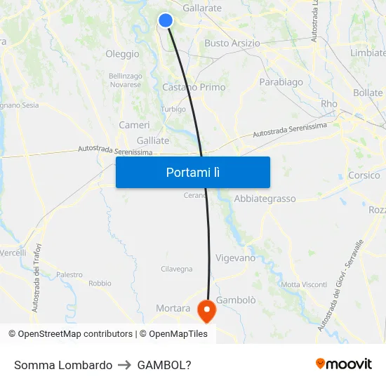 Somma Lombardo to GAMBOL? map