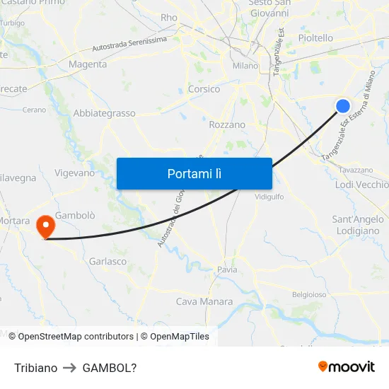 Tribiano to GAMBOL? map