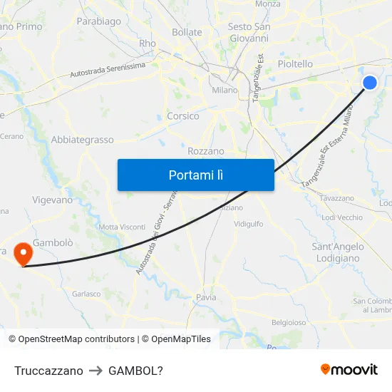 Truccazzano to GAMBOL? map