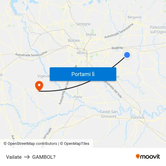 Vailate to GAMBOL? map
