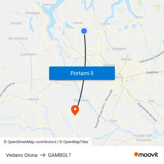 Vedano Olona to GAMBOL? map