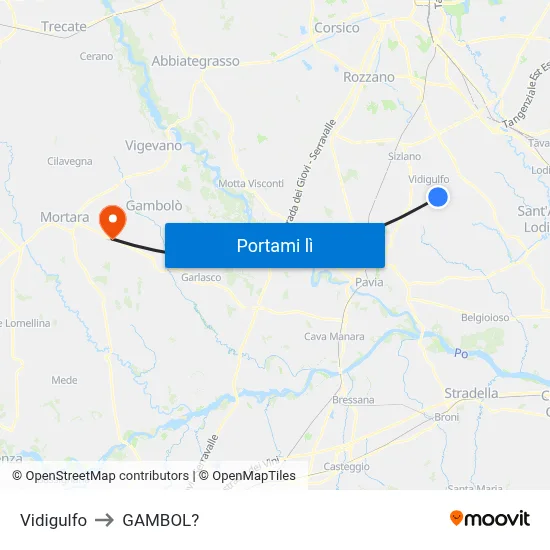 Vidigulfo to GAMBOL? map