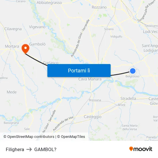 Filighera to GAMBOL? map