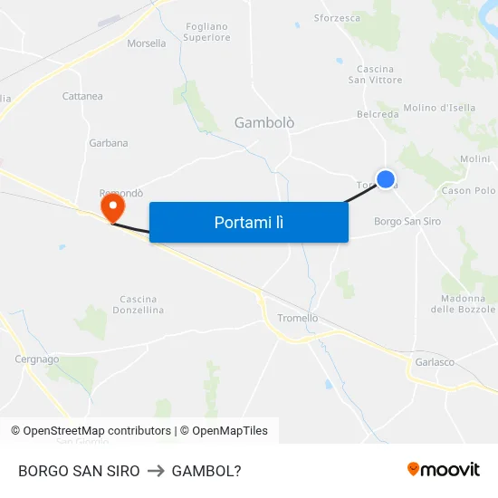 BORGO SAN SIRO to GAMBOL? map