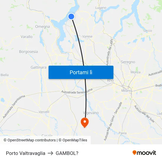 Porto Valtravaglia to GAMBOL? map