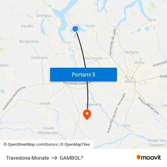 Travedona-Monate to GAMBOL? map