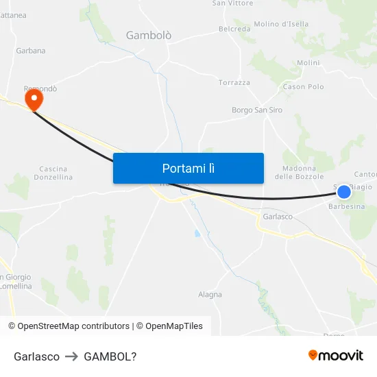 Garlasco to GAMBOL? map