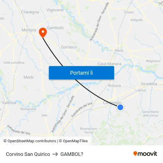 Corvino San Quirico to GAMBOL? map