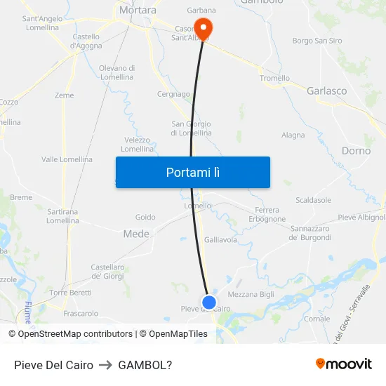 Pieve Del Cairo to GAMBOL? map