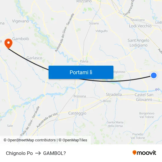 Chignolo Po to GAMBOL? map